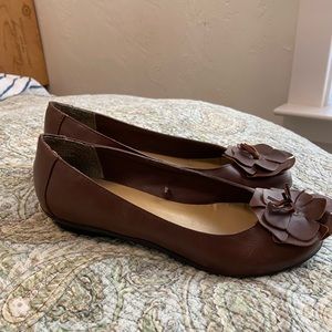 Brown Vegan Leather “Nicole” Flats Size 6.5
